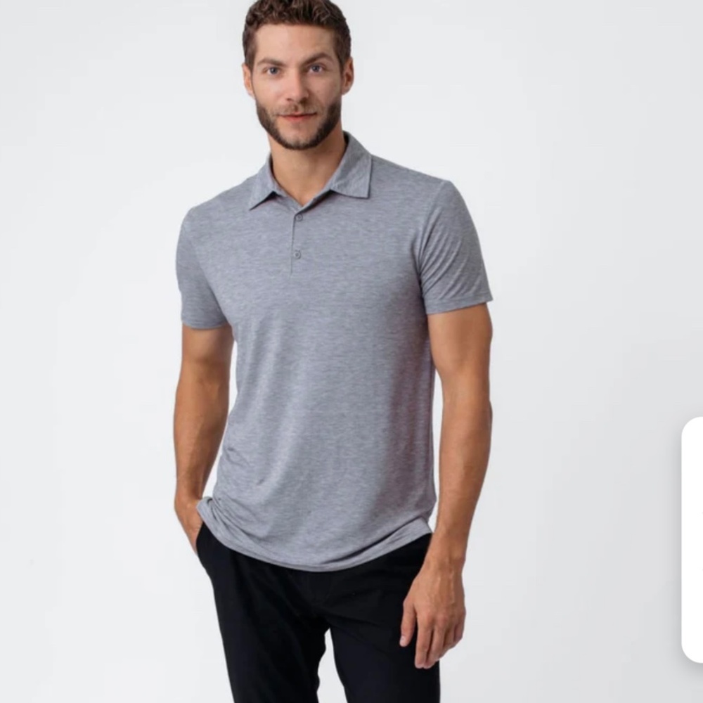 Fresh Clean Threads/Tees Men’s Heather Gray Polo Shirt Various Sizes